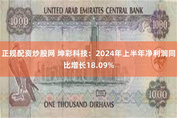 正规配资炒股网 坤彩科技：2024年上半年净利润同比增长18.09%