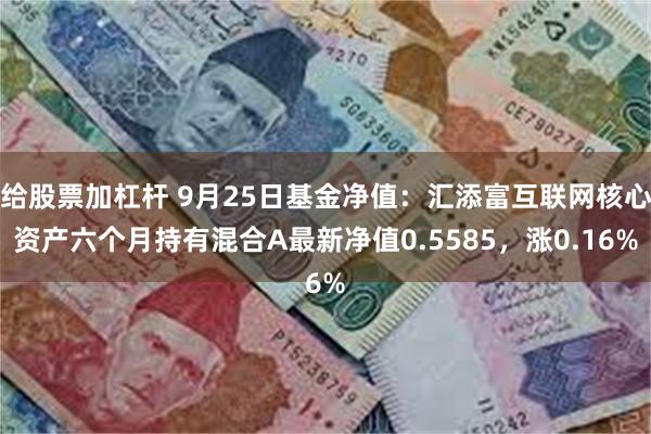 给股票加杠杆 9月25日基金净值：汇添富互联网核心资产六个月持有混合A最新净值0.5585，涨0.16%