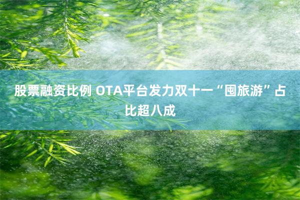 股票融资比例 OTA平台发力双十一“囤旅游”占比超八成